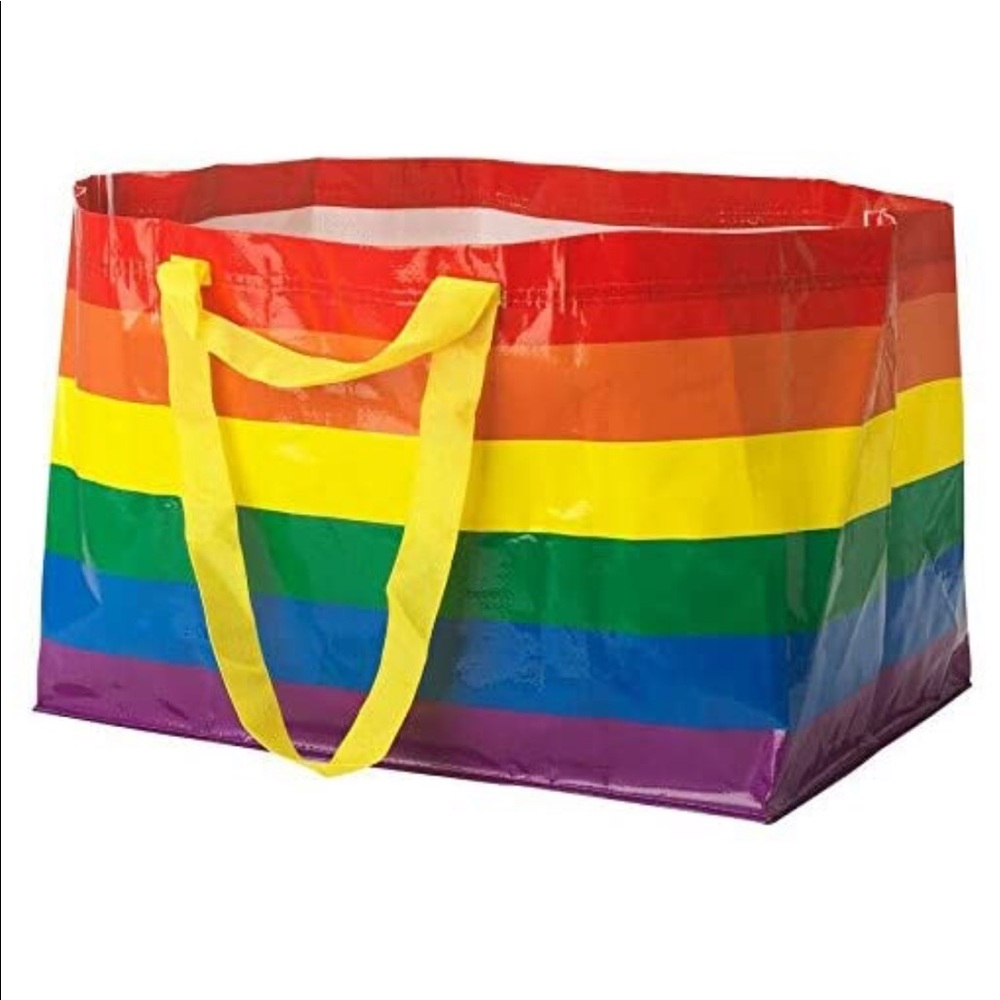 ❤️ IKEA Rainbow Reusable Shopping Bag Tote New